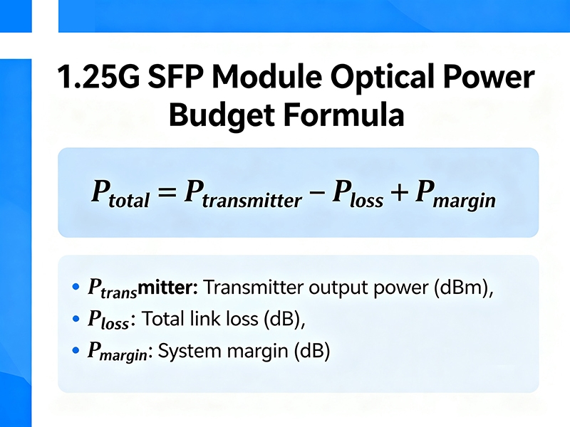 1.25G SFP Module Optical Power Budget Formula