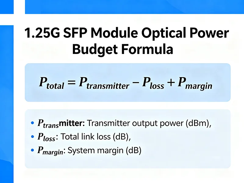 1.25G SFPモジュールの光パワーバジェットの計算式