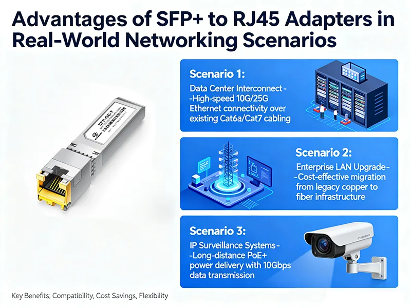 वास्तविक दुनिया नेटवर्किंग परिदृश्यों में SFP+ से RJ45 एडाप्टर के लाभ