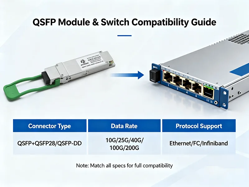 Guide de compatibilité des commutateurs de modules QSFP
