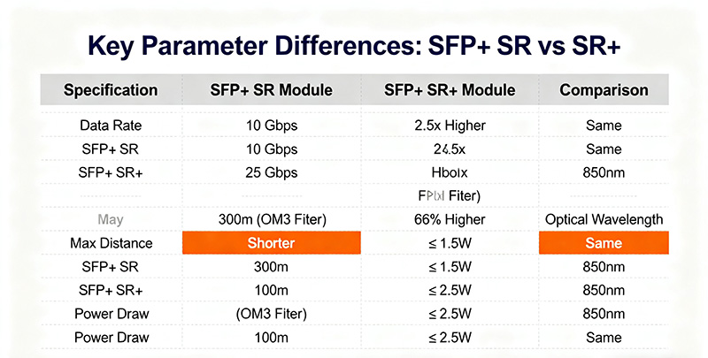 SFP+ SR vs SR+