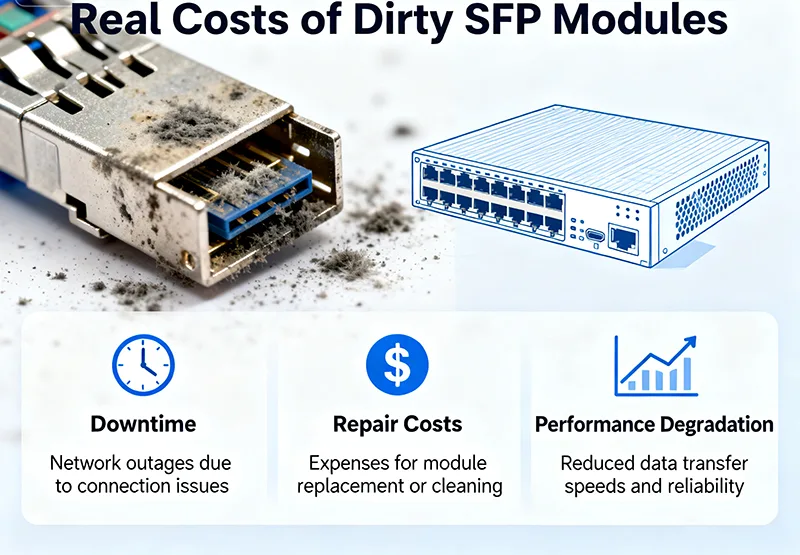 Wat zijn de werkelijke kosten als SFP-modules vuil blijven?