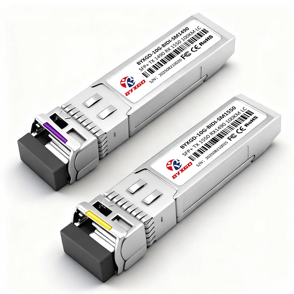 10GBASE-BX100-D SFP+ BiDi 1550nm-TX/1490nm-RX 100km