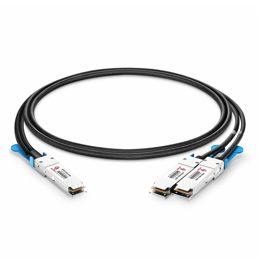 30AWG 200G QSFP56 to 2 x 100G QSFP56 Ethernet Active DAC Breakout Cable