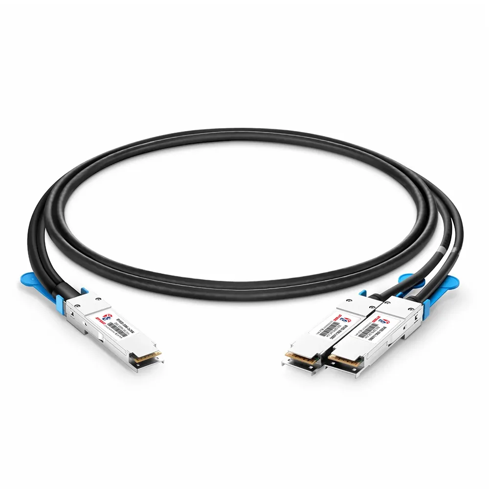 30AWG 200G QSFP56 - 2 x 100G QSFP56 이더넷 액티브 DAC 브레이크아웃 케이블