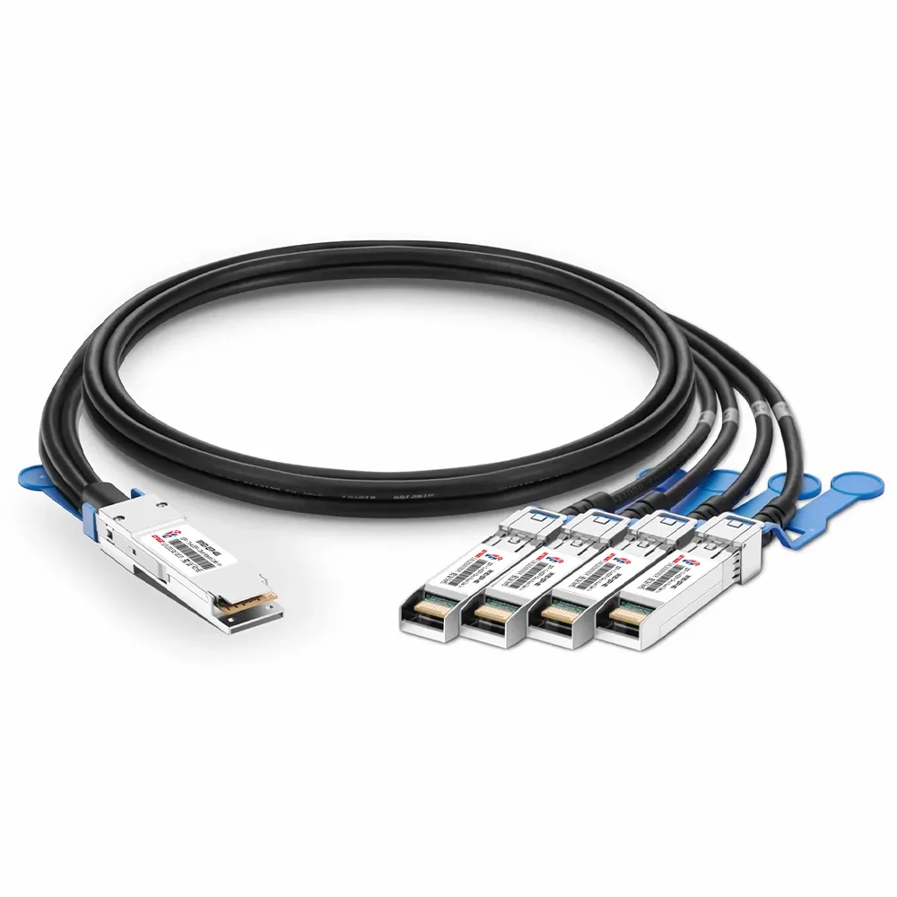 Cabo de cobre breakout de conexão direta passiva de 40G QSFP+ para 4 x 10G SFP+ compatível com Cisco QSFP-4SFP10G-CU3M