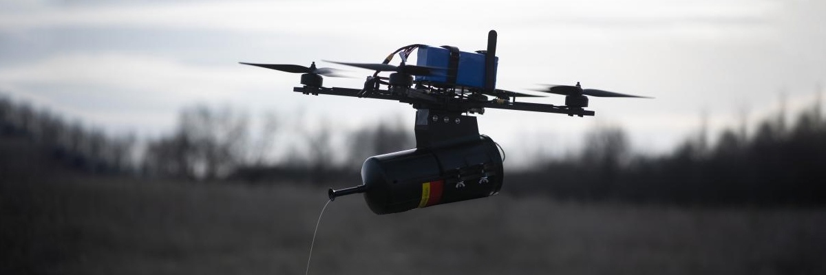 Fiber Optic Drone safe takeoff.