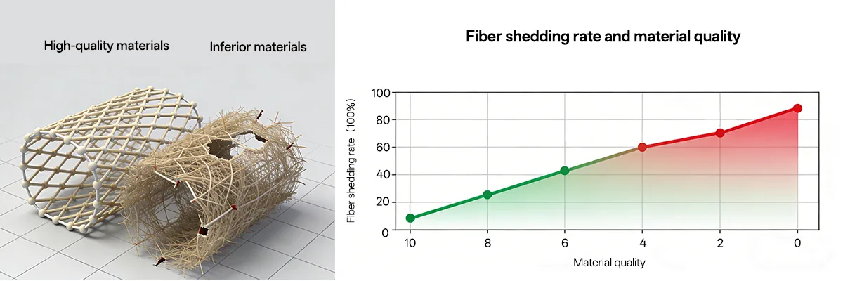 Tasa de caída de fibra óptica y calidad del material