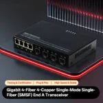 Медно-оптический медиаконвертер 4xRJ45 в 4xSFP