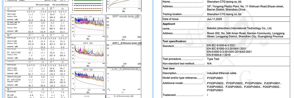 Ethernet patch cords identification testing report