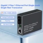 HTB-1100S Mini Media Converter – 1x RJ45 to 1x Single Mode SC/FC/ST Dual Fiber, 10/100Mbps